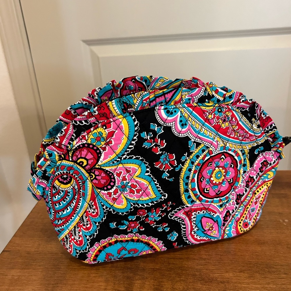 Large Ruffle Cosmetic bag.
